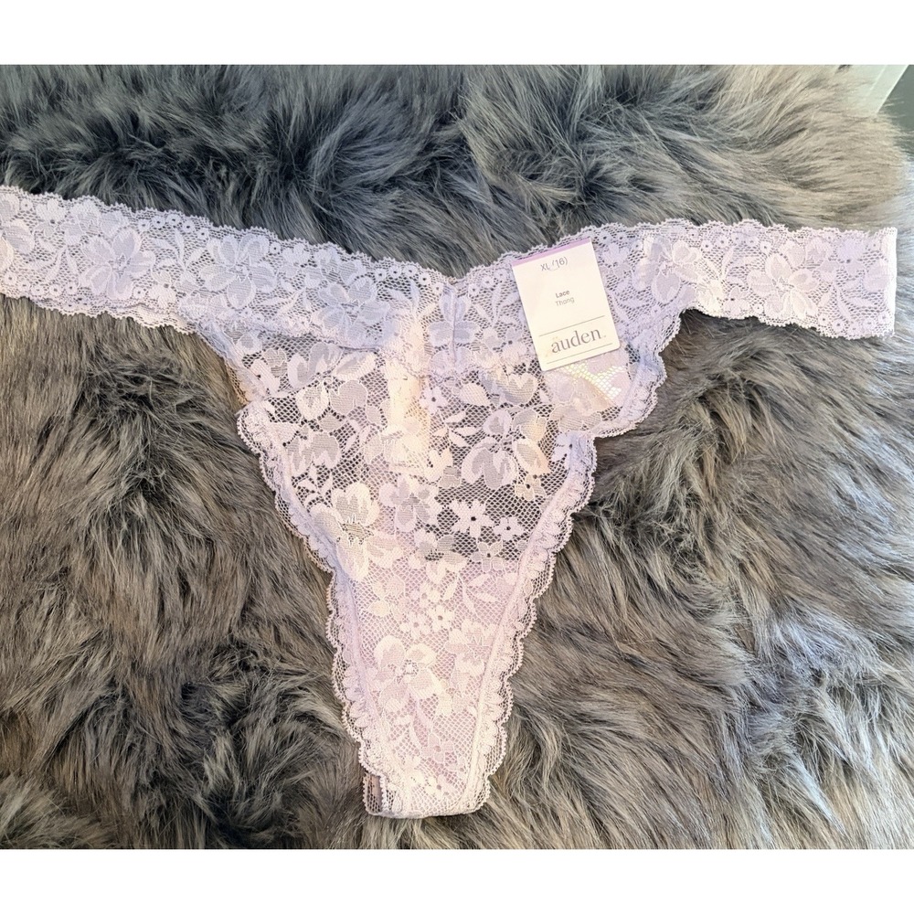 Auden Lace Thong - Lavender- XL (16) NWT